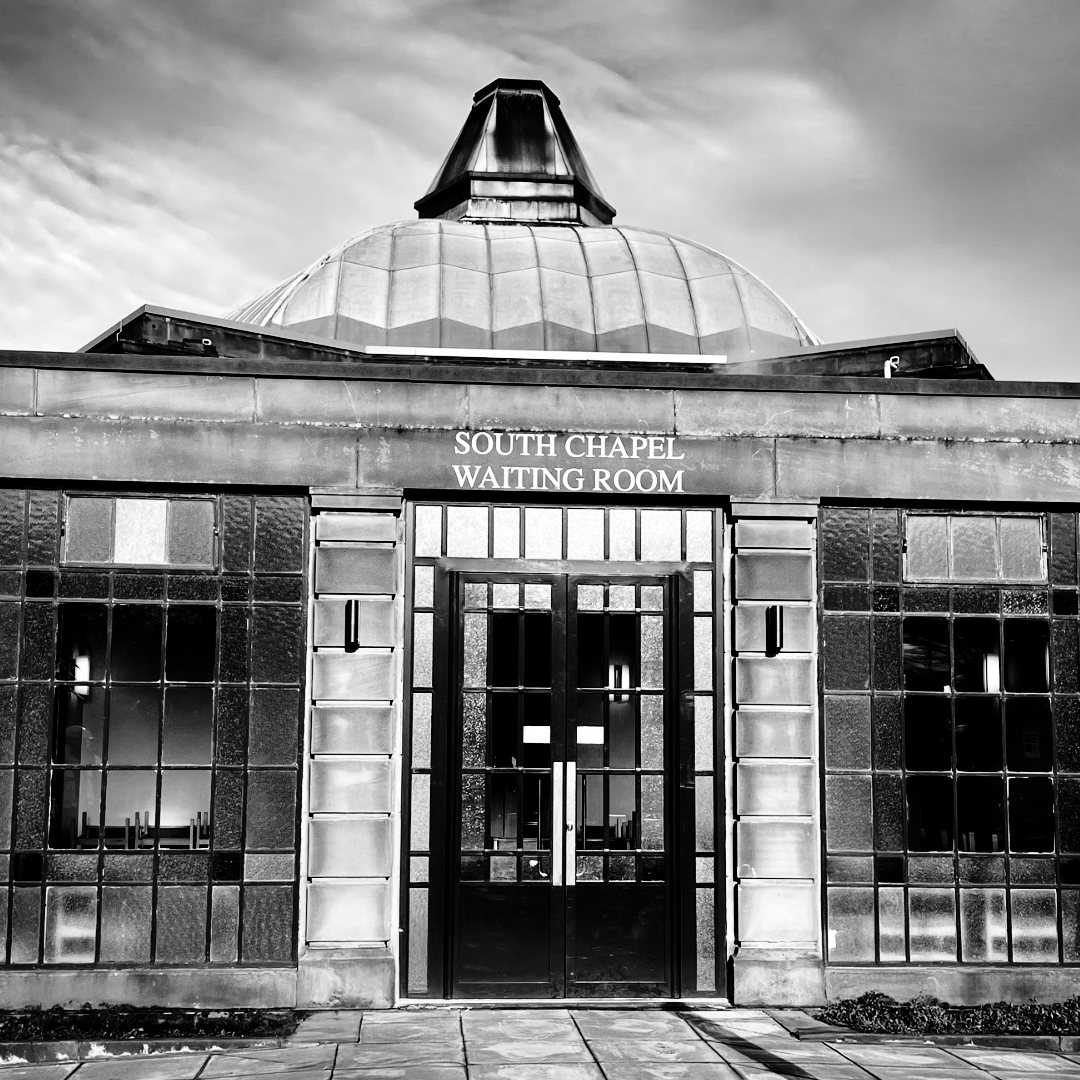Daldowie Crematorium — heritage lighting restoration by J&G Coughtrie